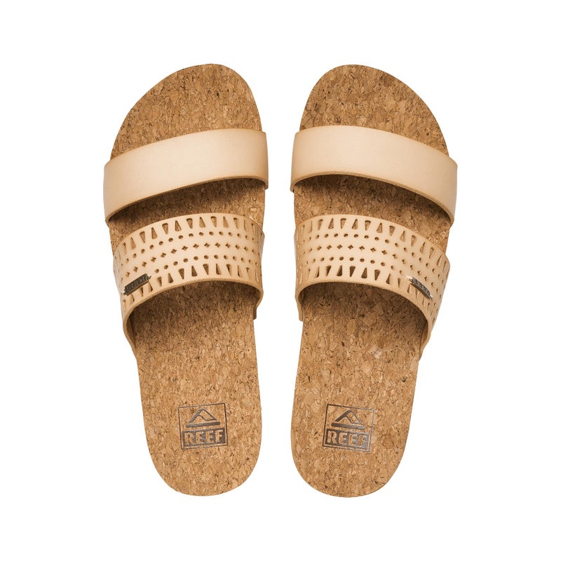 REEF Cushion Vista Perf Womens Fashion Slide Sandal, Arch Support, Ultra Soft Cushion Footbed, Seashell, 10 - Image 3