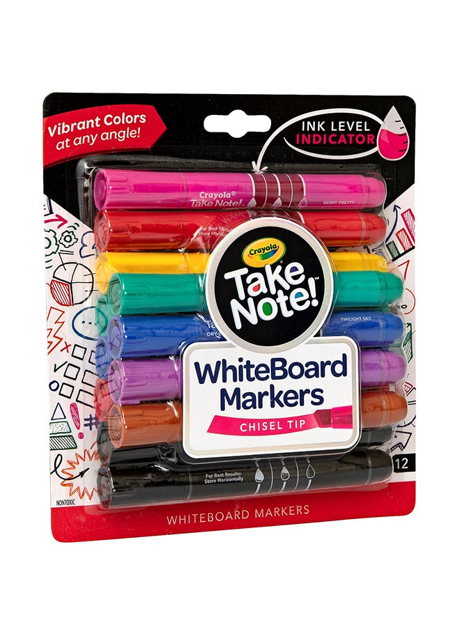 Crayola أقلام تحديد جافة قابلة للمسح، طرف مشطوف، 12 قطعة - Image 1