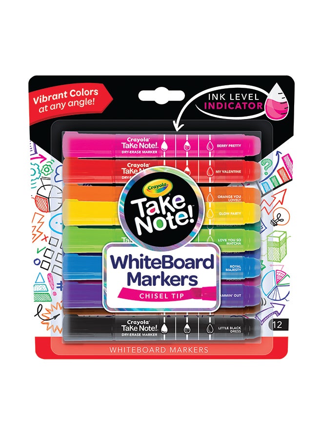 Crayola أقلام تحديد جافة قابلة للمسح، طرف مشطوف، 12 قطعة - Image 5