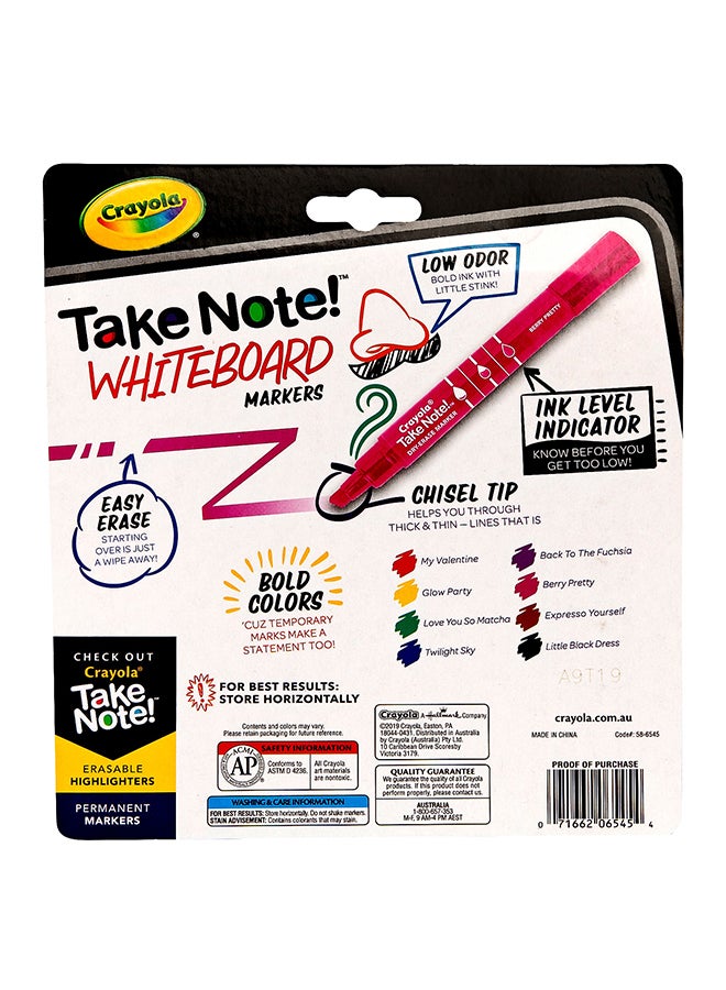 Crayola أقلام تحديد جافة قابلة للمسح، طرف مشطوف، 12 قطعة - Image 2