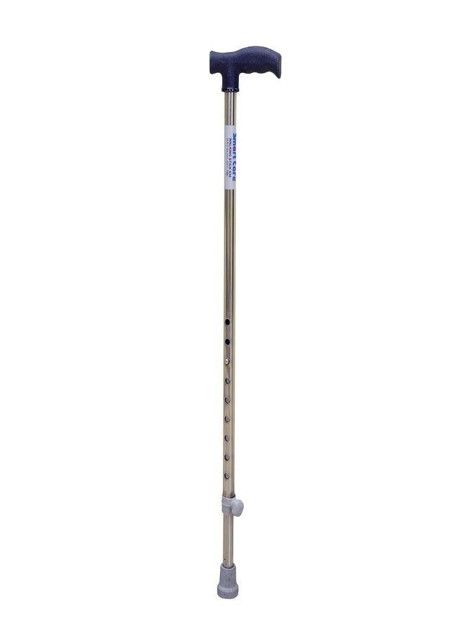 SMARTCARE Smart Care Walking Stick Height Adjustable Strong and Durable Anti-slip Lightweight, Adjustable Walking Cane, Hand Stick for Old People & Adults Men and Women for Balancing Mobility Aid T Handle - 930 SS - Image 1