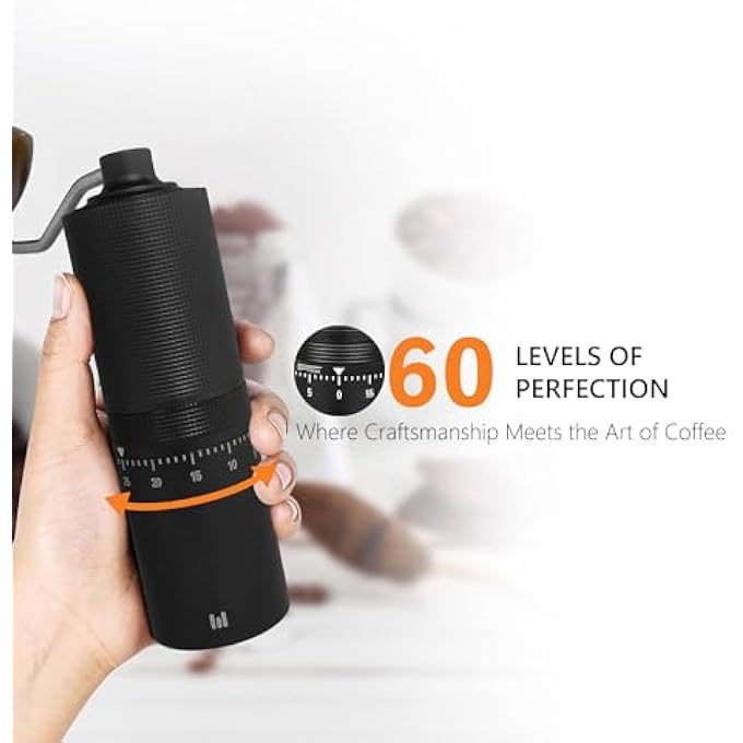 macnoa Macgrind Craft Manual Coffee Grinder With 60 Grind Settings  Titanium Burr Hand Grinder With Chestnut Handle Lightweight And Portable For Espresso French Press And Pour Over - Image 2