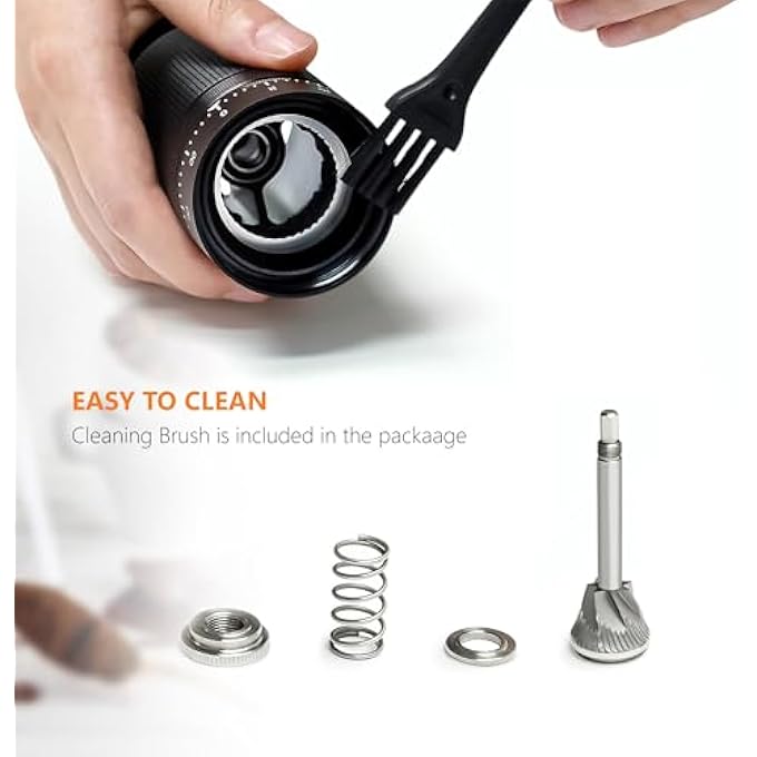 macnoa Macgrind Craft Manual Coffee Grinder With 60 Grind Settings  Titanium Burr Hand Grinder With Chestnut Handle Lightweight And Portable For Espresso French Press And Pour Over - Image 5