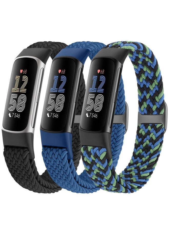 Acortjl Braided Watch Bands Compatible with Fitbit Charge 6/Fitbit Charge 5 for Women Men, Elastic Adjustable Solo Loop Stretchy Nylon Woven Replacement Wristbands for Fitbit Charge 6/Fitbit Charge 5 - Image 1