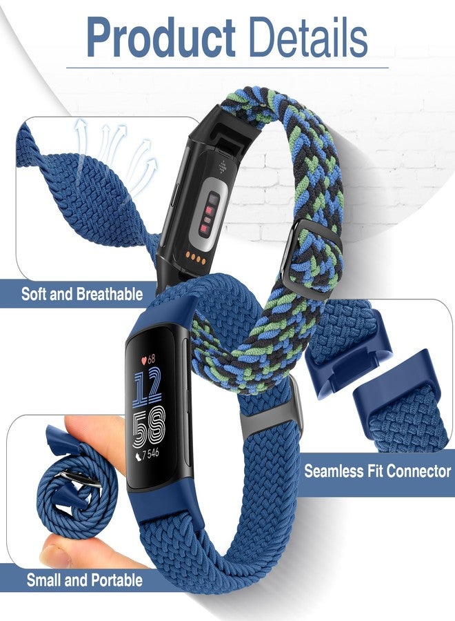 Acortjl Braided Watch Bands Compatible with Fitbit Charge 6/Fitbit Charge 5 for Women Men, Elastic Adjustable Solo Loop Stretchy Nylon Woven Replacement Wristbands for Fitbit Charge 6/Fitbit Charge 5 - Image 4