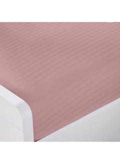 Rest Stripe Fitted Sheet Set Superking 200X 200+30 Cm + 2 Pillowcases 50 X 75 Cm Brushed Microfiber Premium Durable Quality Deep Pocket For A Perfect Fit Shrinkage Fade Resistant Peach  - Image 2