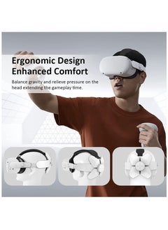 Y&D Adjustable Headband Compatible for Meta Quest 2, Oculus 2 with Head Cushion, Replacement Elite Strap Comfortable Protective Reduce Pressure - White  - Image 3