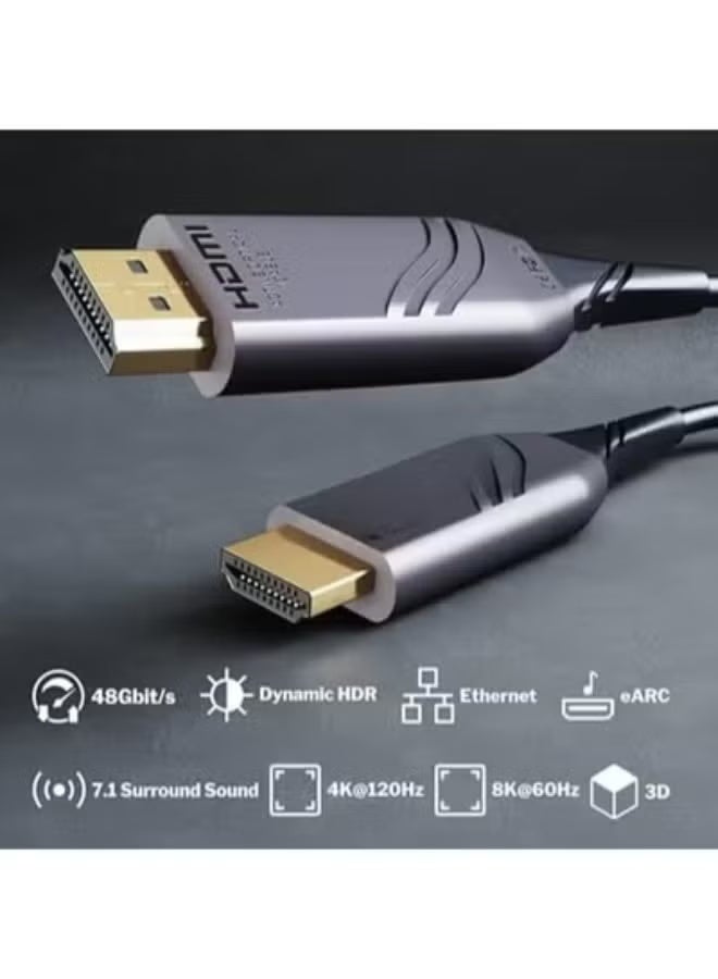 HDMI 2.1 Fiber Optic Cable, 20 m, High-Speed 48 Gbps Cable Supporting 8K and 4K High Refresh Rate - Image 2