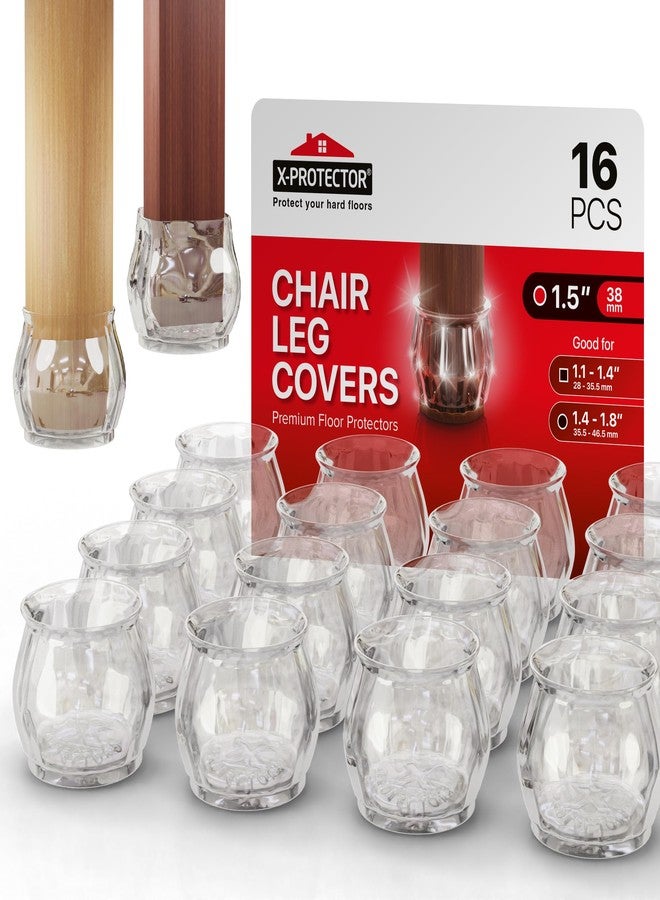 X-Protector Silicone Chair Leg Floor Protectors with Non-Slip Bottom - 16 PCS - Anti-Slip Chair Leg Covers - Non-Skid Furniture Leg Caps - Furniture Pads for 1.4-1.8" Round & 1.1-1.4" Square Legs! - Image 1