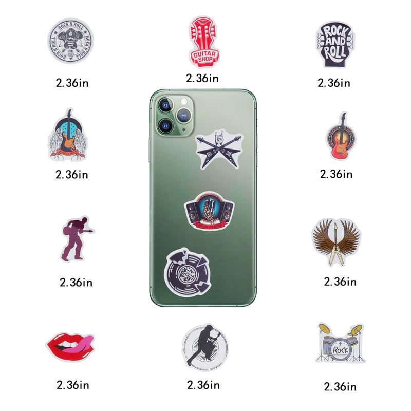 Cleverplay 100 Pack Rock and Roll Stickers, Rock Star Party Favors, Birthday Decorations - Image 4