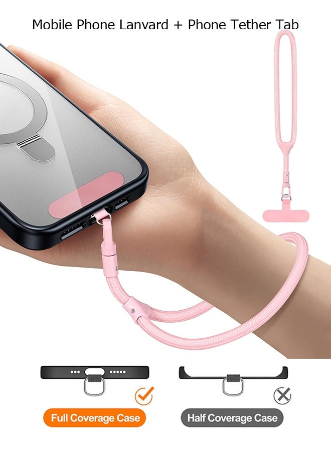 Wffo Phone Wrist Strap - Universal Adjustable Hand Wrist Strap Lanyard for iPhone 17 and Most Smartphones, Multifunctional Patch Lanyard with Phone Tether Tab for Women and Men - Pink - Image 1