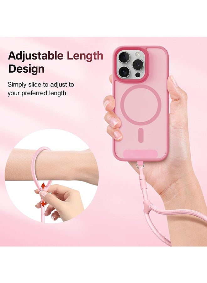 Wffo Phone Wrist Strap - Universal Adjustable Hand Wrist Strap Lanyard for iPhone 17 and Most Smartphones, Multifunctional Patch Lanyard with Phone Tether Tab for Women and Men - Pink - Image 5