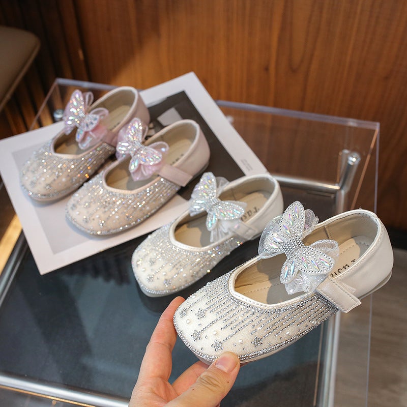 Girls' New Princess Shoes Korean Style Small Leather Shoes Soft Sole Non-Slip Single Shoes Square Mouth Shoes With Cute Bow - Image 5