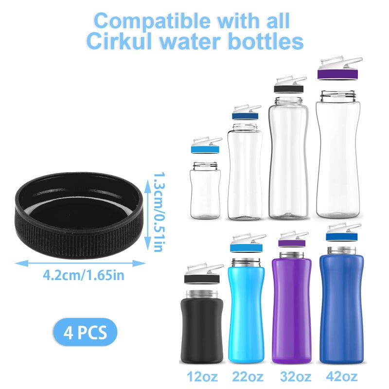 gocola Lid for Cirkul Water Bottle - 4 Pack Cap Lid Replacements Compatible with Cirkul, Fits Cirkul Flavor Cartridges, Essential Accessories for Plastic and Stainless Steel Water Bottles - Image 2