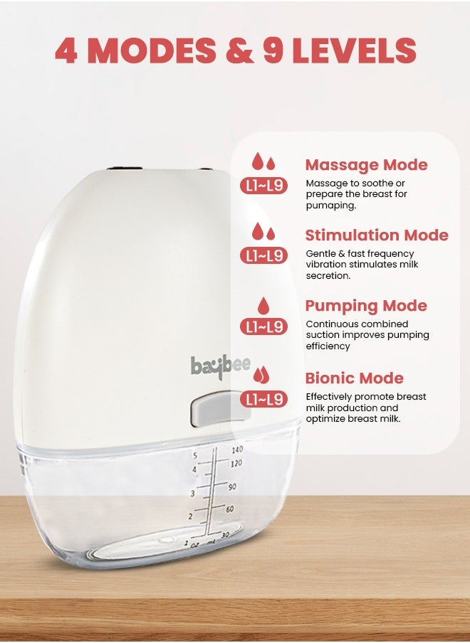 BAYBEE - Automatic Ultra Slim Wearable Electric Breast Pump  With Led Display, 3 Modes, 9 Level Suction Adjustment And 3 Sizes - Image 1