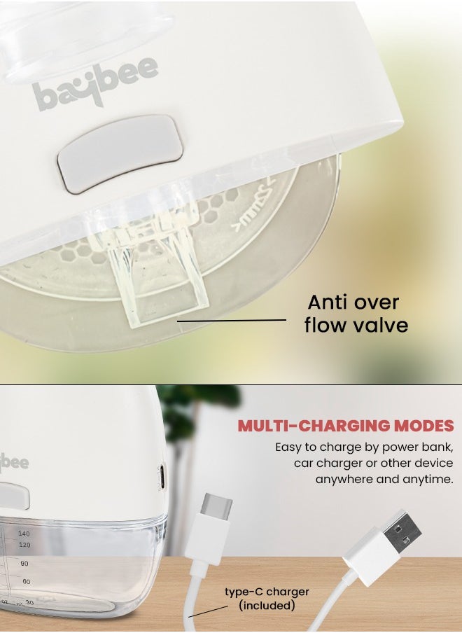 BAYBEE - Automatic Ultra Slim Wearable Electric Breast Pump  With Led Display, 3 Modes, 9 Level Suction Adjustment And 3 Sizes - Image 1