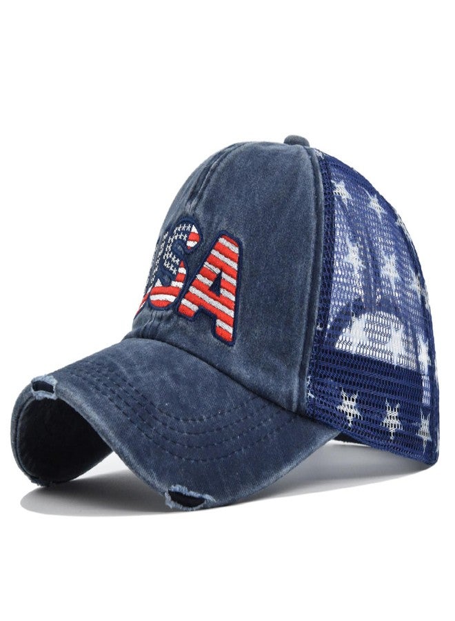 UTOWO American Flag Hat USA Unisex Vintage Embroidery Washed Distressed Hat Adjustable Baseball Cap - Image 5