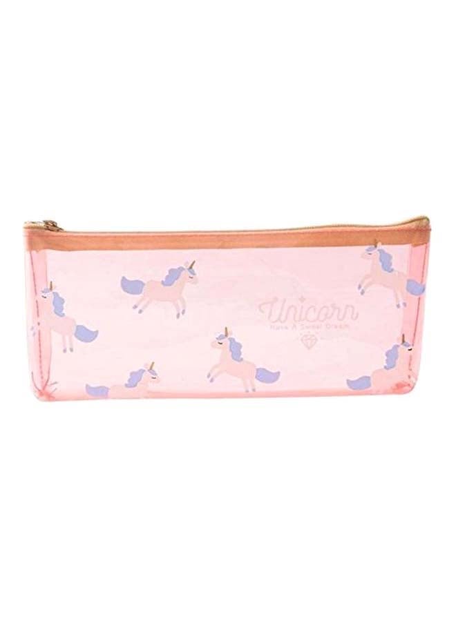 3D Unicorn Printed Pencil Case Pink/Purple - Image 1