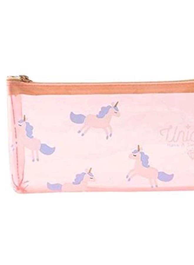 3D Unicorn Printed Pencil Case Pink/Purple - Image 2