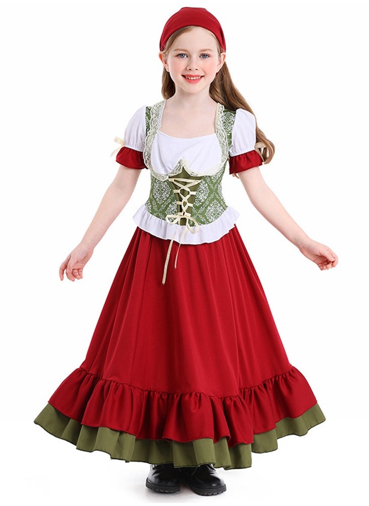 Al Aoyama Farm Girl German Harvest Festival Two-Piece Dress, Burgundy Dance Skirt Set  - Image 2