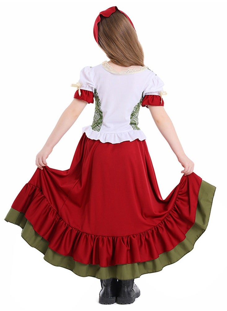 Al Aoyama Farm Girl German Harvest Festival Two-Piece Dress, Burgundy Dance Skirt Set  - Image 4