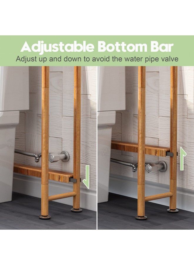 AmazerBath Over The Toilet Storage Shelf Bamboo, 3-Tier Over Toilet Organizer Rack, Freestanding Above Toilet Shelf for Bathroom, Laundry, Space Saver, Natural Color - Image 5