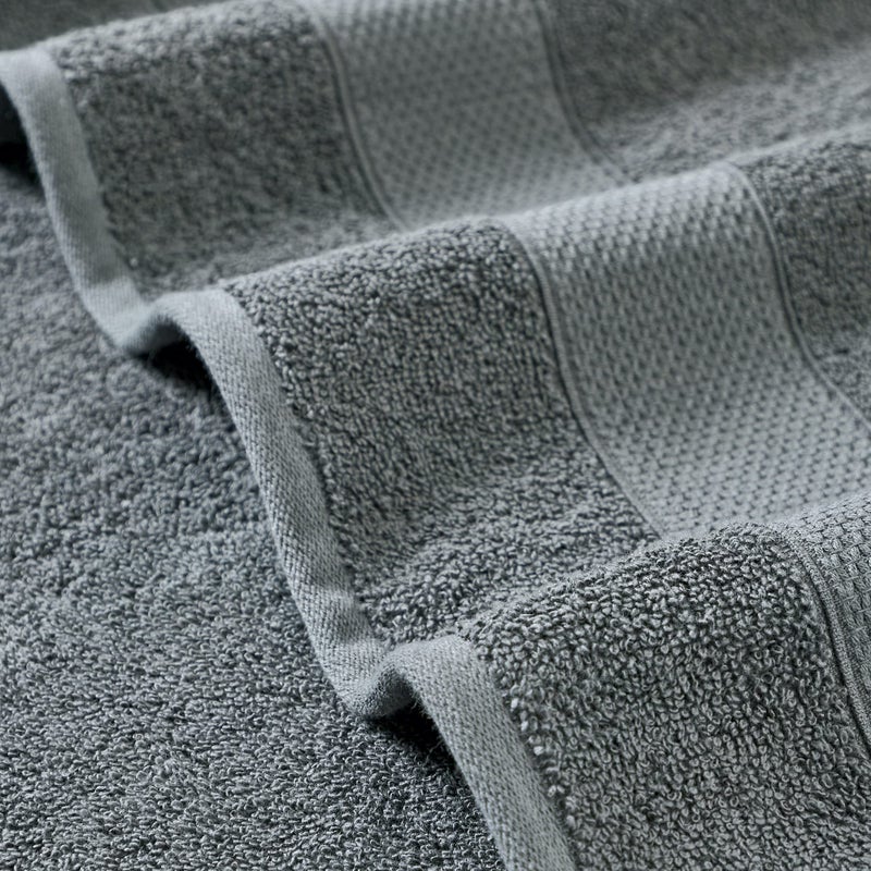 Modern Threads Pax 6-Piece Reversible Yarn Dyed Jacquard Towel Set - Bath Towels, Hand Towels, & Washcloths - Super Absorbent & Quick Dry - 100% Combed Cotton, Coal - Image 3