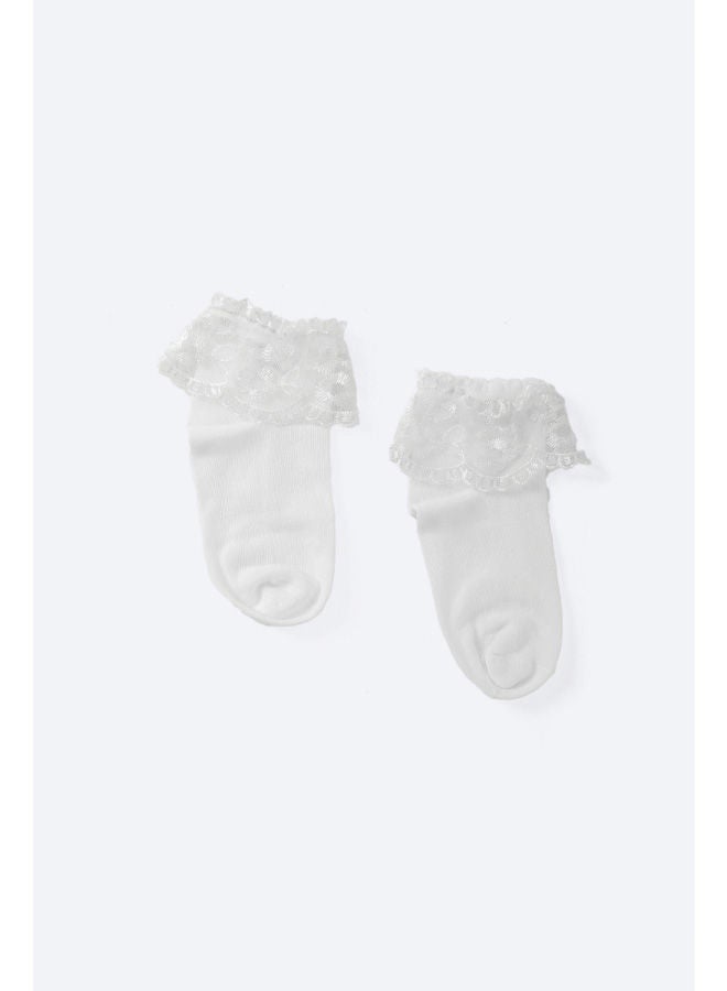 Carina Girly Frilled Socks with Lace - Image 1