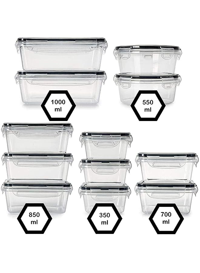 PROMASS Prep Container, Airtight Food Storage Container Set of 12 pcs,Re-usable Plastic Food Containers, Stackable Kitchen Organizer Boxes, Tupperware, BPA Free & Microwave Freezer Dishwasher Safe - Image 3
