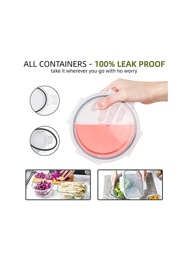 PROMASS Prep Container, Airtight Food Storage Container Set of 12 pcs,Re-usable Plastic Food Containers, Stackable Kitchen Organizer Boxes, Tupperware, BPA Free & Microwave Freezer Dishwasher Safe - Image 4