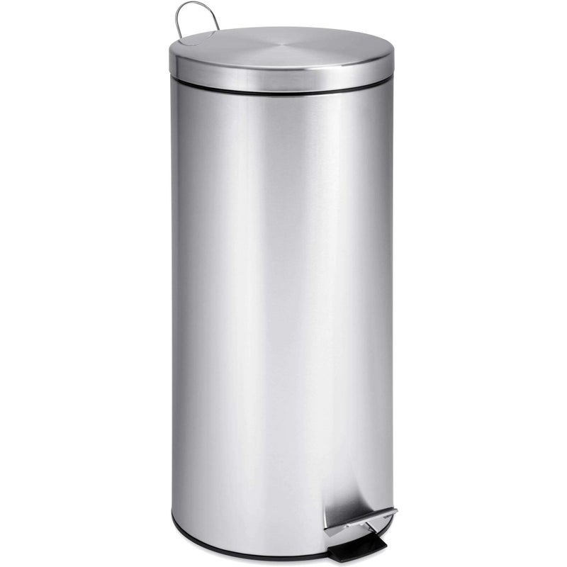 Honey Can Do Honey-Can-Do TRS-02110 Round Stainless Steel Step Trash Can with Liner, Chrome, 30-Liter Per 8-Gallon - Image 5