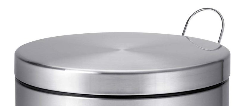 Honey Can Do Honey-Can-Do TRS-02110 Round Stainless Steel Step Trash Can with Liner, Chrome, 30-Liter Per 8-Gallon - Image 3