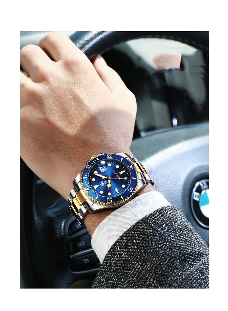 OLEVS Men's Stainless Steel Watch Diamond Business Quartz Watch Waterproof Luminous Luxury Casual Watch - Image 3