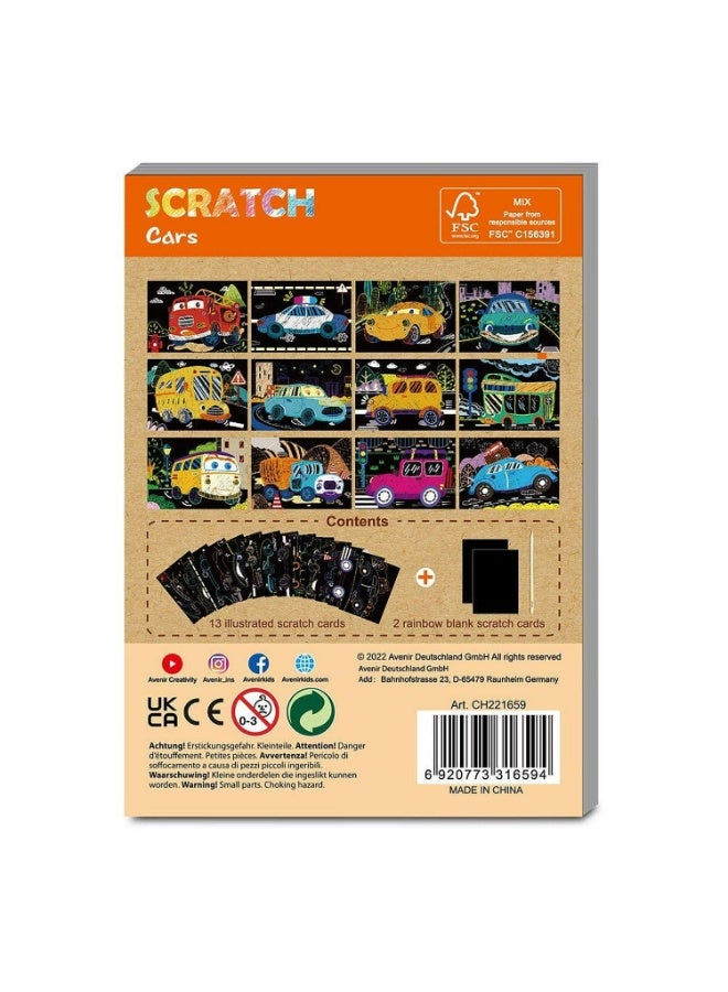 Avenir - Mini Scratch Book - Cars | Introducing the "Mini Scratch Book: Cars Edition" — a journey through 15 pages of creativity and wonder! Unleash your imagination as you scratch to reveal vivid colors, bringing a touch of enchantment to every page | Ages 3+ - Image 3