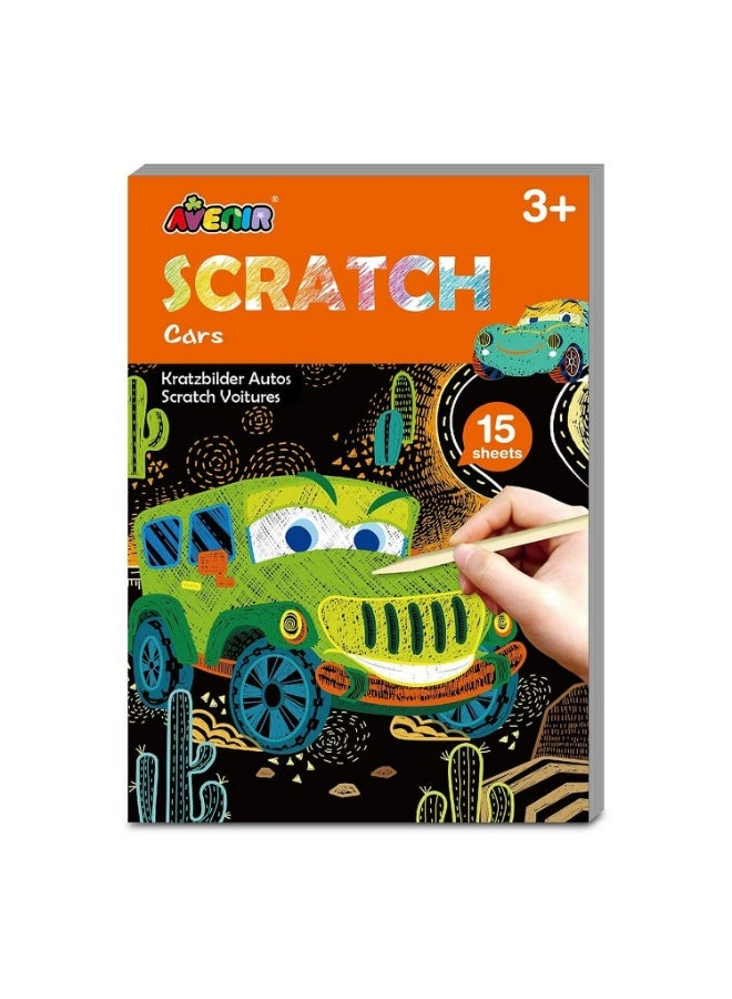 Avenir - Mini Scratch Book - Cars | Introducing the "Mini Scratch Book: Cars Edition" — a journey through 15 pages of creativity and wonder! Unleash your imagination as you scratch to reveal vivid colors, bringing a touch of enchantment to every page | Ages 3+ - Image 1
