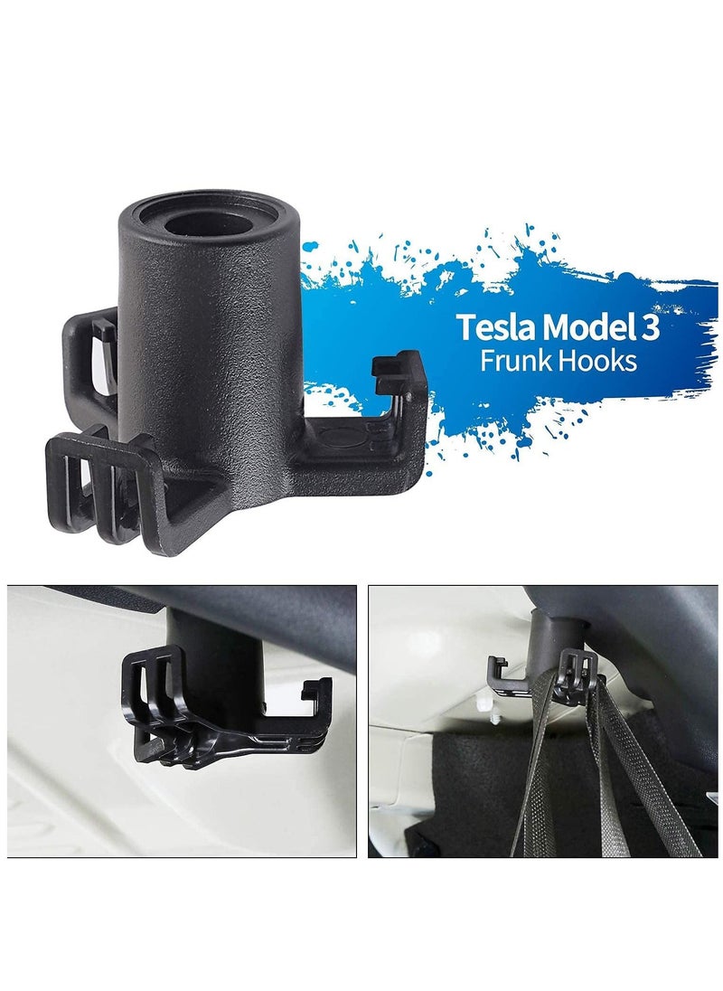 SYOSI - ABS Front Rear Trunk Grocery Bag Hook for Tesla Model 3, Frunk/Trunk Bolt Cover Front Hook Holding Clips, Hooks Clip Bolt Cover, Interior Accessories (Trunk hook, Black) - Image 1