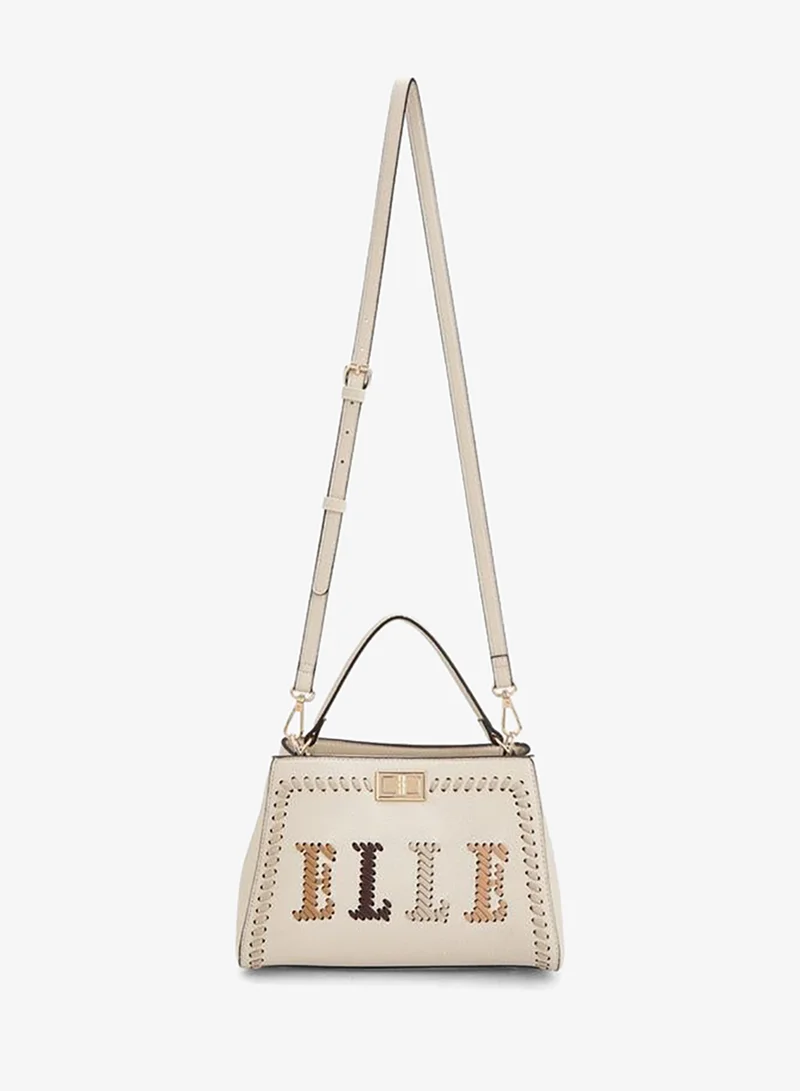 ايل Logo Textured Tote Bag With Detachable Strap