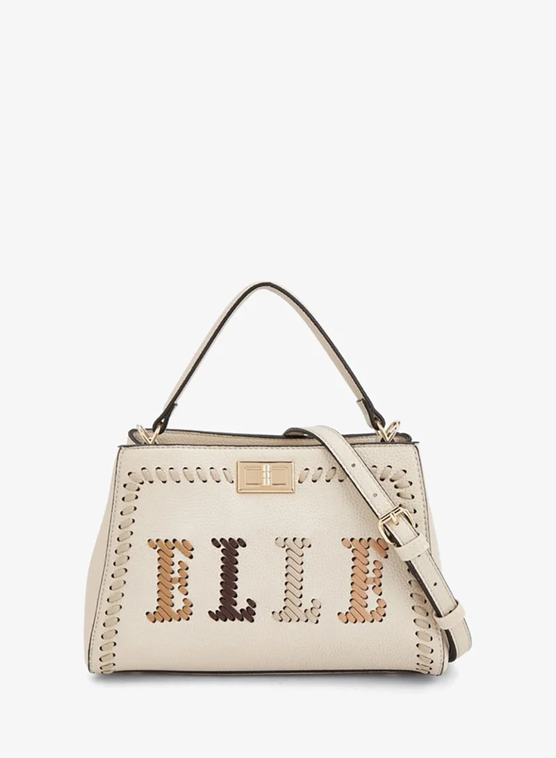 ايل Logo Textured Tote Bag With Detachable Strap