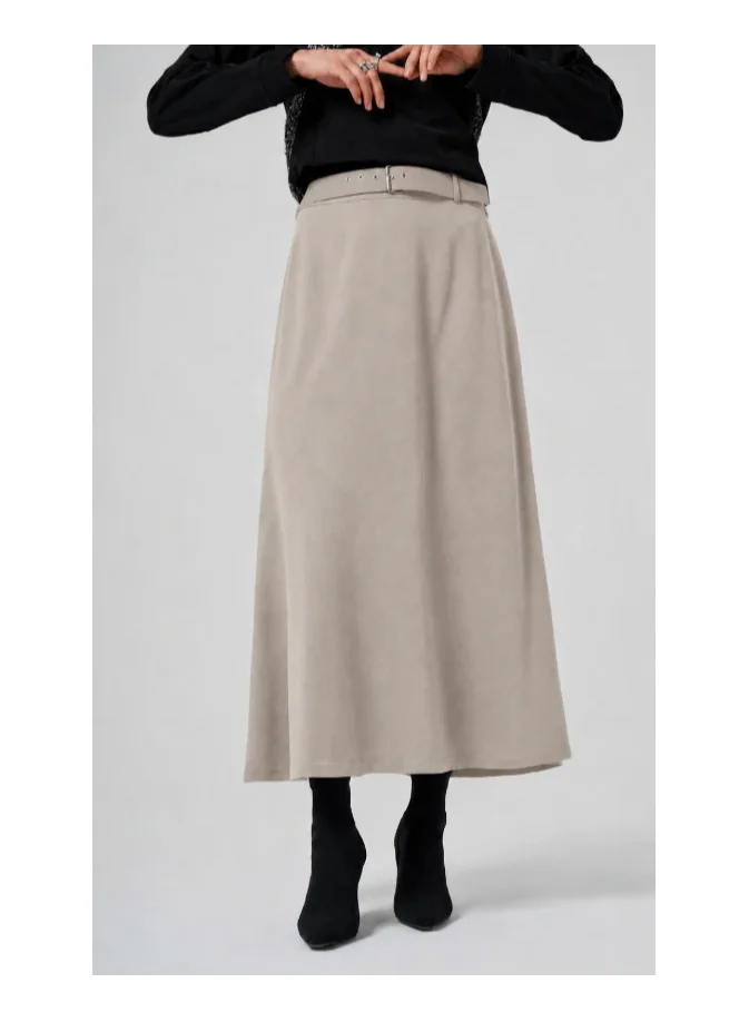 Zipper detailed skirt - Stone