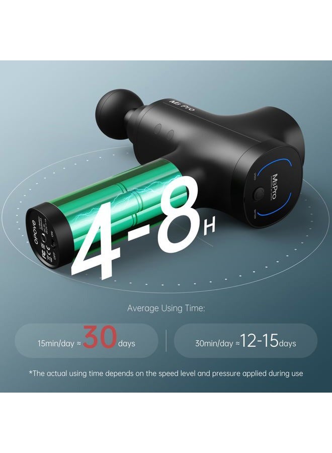 opove مسدس تدليك OPOVE M3 Pro 2 مع شاشة LED 2500 دورة في الدقيقة مع 5 مستويات بطارية 2600 مللي أمبير 12 مم سعة لتخفيف آلام العضلات باللون الأسود - Image 4