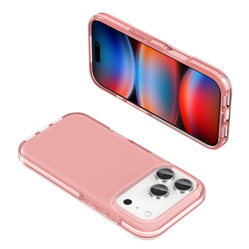 إيروريكس جراب هاتف TPU شفاف عالي الجودة مقاوم للصدمات ثنائي اللون لهاتف iPhone 17 Pro Max (وردي) - Image 5