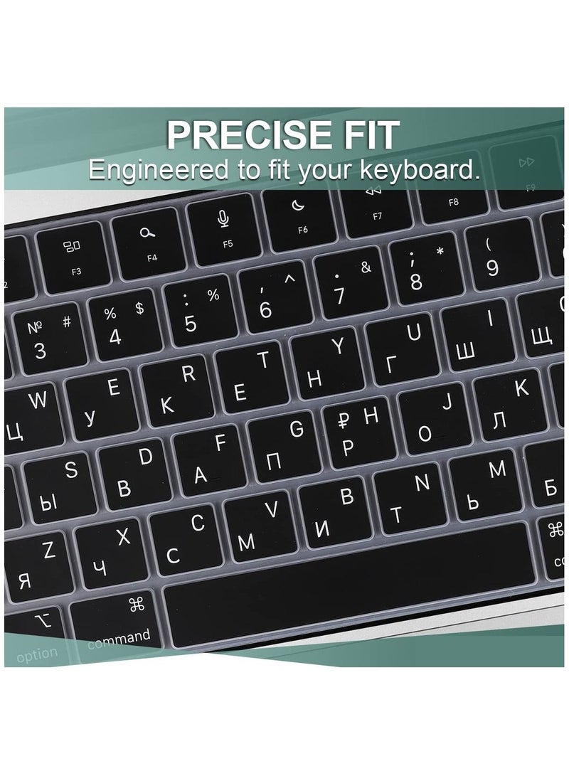AMM US Version Russian English Silicone Keyboard Cover Skin Compatible with 2022 MacBook Air 13.6" A2681 M2 Chip, MacBook Pro 14" Model A2442 M1 Pro/Max & MacBook Pro 16" Model A2485 M1 Pro Max Chip - Image 4