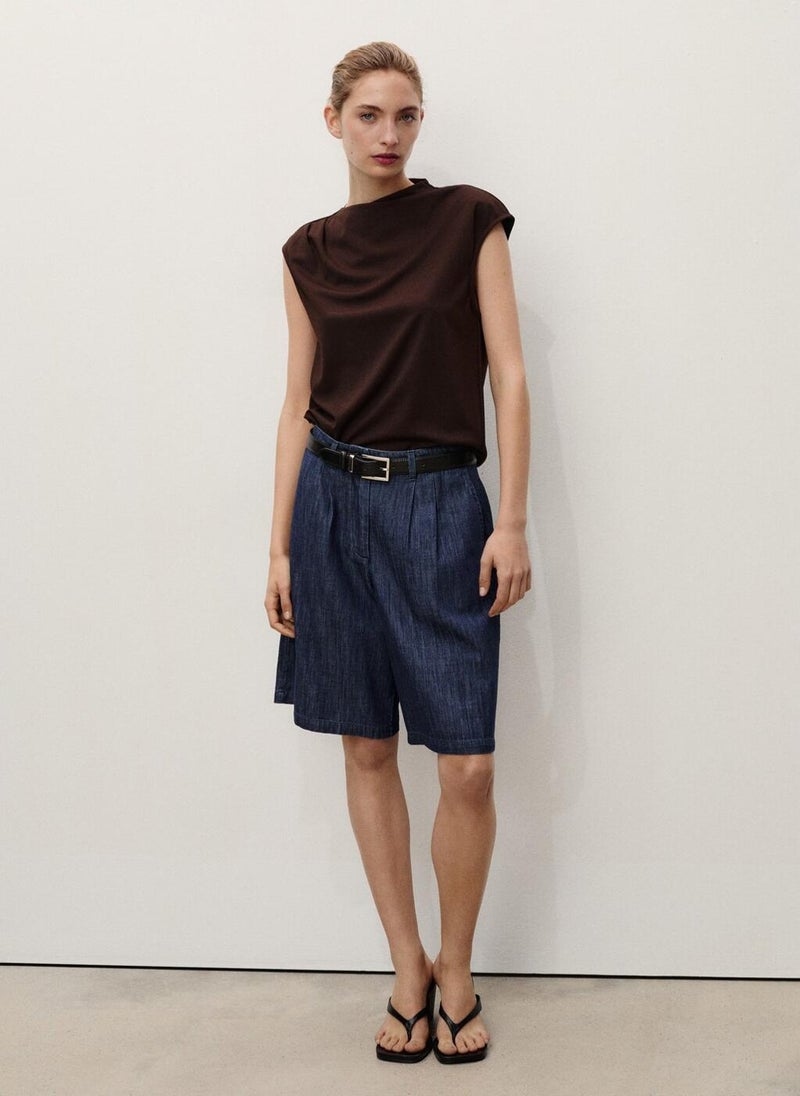 MANGO Rinse-Wash Denim Bermuda Shorts  - Image 4