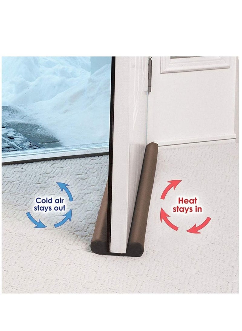 ELTRAZONE - Under Door Draft Blocker Twin draft guard reduce Noise Breeze Blocker Adjustable Door gap Sweeps - Image 1