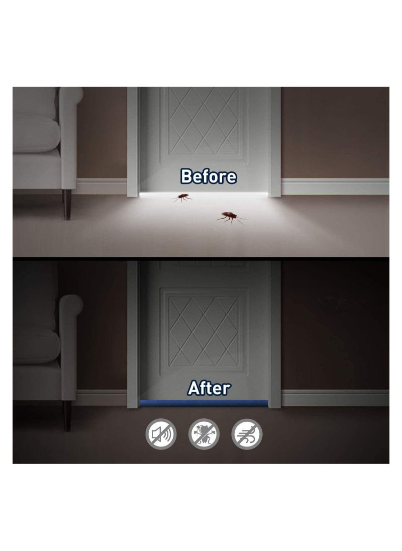 ELTRAZONE - Under Door Draft Blocker Twin draft guard reduce Noise Breeze Blocker Adjustable Door gap Sweeps - Image 1