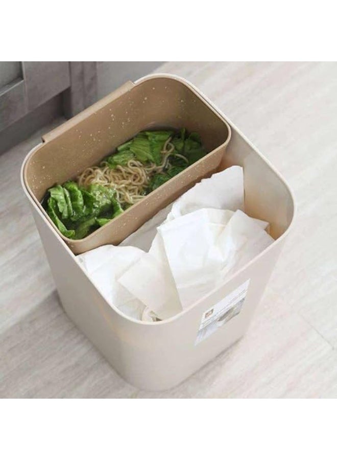 باسكت مطبخ مستورد عملي مع قطعة إضافية معلقة – تصميم أنيق ومقاسات مناسبة للتنظيم والنظافة S (بيج, كبير) - Image 2