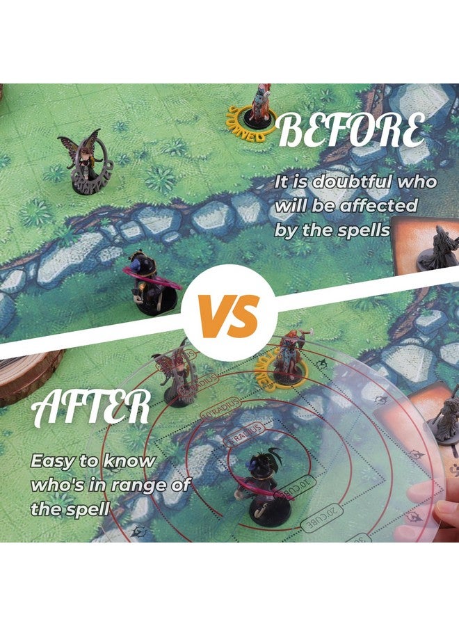 Byhoo Upgrade Dnd Aoe Damage Maker,Dnd Area Effect Template,Board Game Aoe Area Damage Measure Tool,Tabletop Game Mat Rpg Accessories For Dnd And Other Ttrpg,Table Game Props For Rpg - Image 3