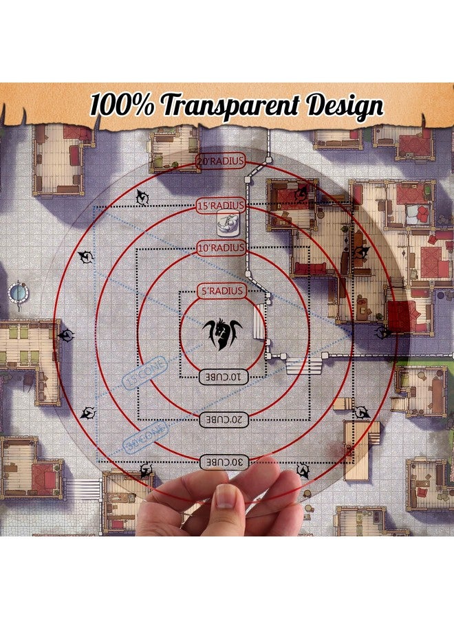 Byhoo Upgrade Dnd Aoe Damage Maker,Dnd Area Effect Template,Board Game Aoe Area Damage Measure Tool,Tabletop Game Mat Rpg Accessories For Dnd And Other Ttrpg,Table Game Props For Rpg - Image 2