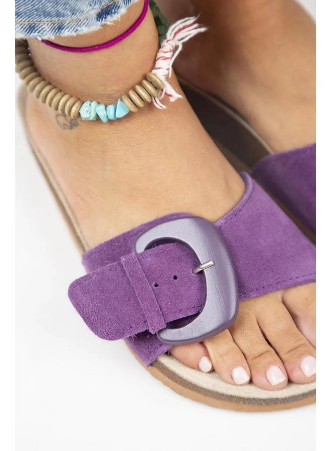 Manijero  Alandra Women's Genuine Leather Purple Slippers. for Women | Best Price UAE
