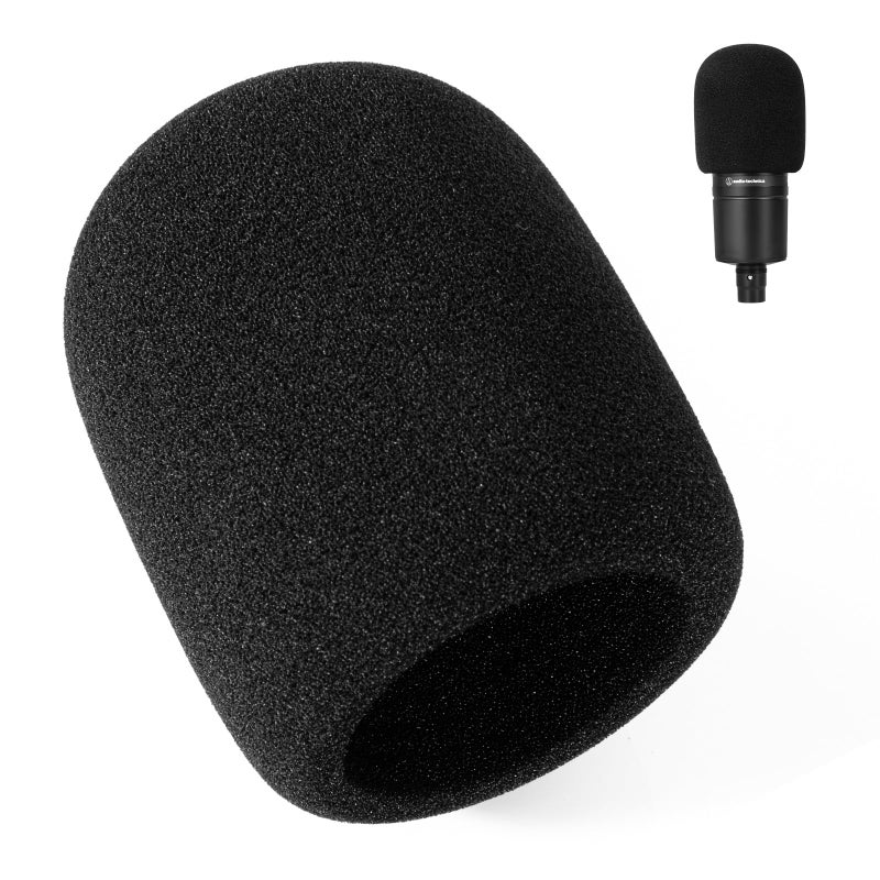 PhantAccy Pop Filter/Windscreen for Audio-Technica AT-2020 AT-2035 AT-2040 AT-2050 ATR2500 ATR2500X AT-4040 Microphones, Foam Mic Cover for Filtering Plosives and Hissing Noise (Foam-Black) - Image 1